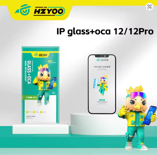 HZYOO GLASS CON OCA PARA IPHONE SERIE 12 - 16