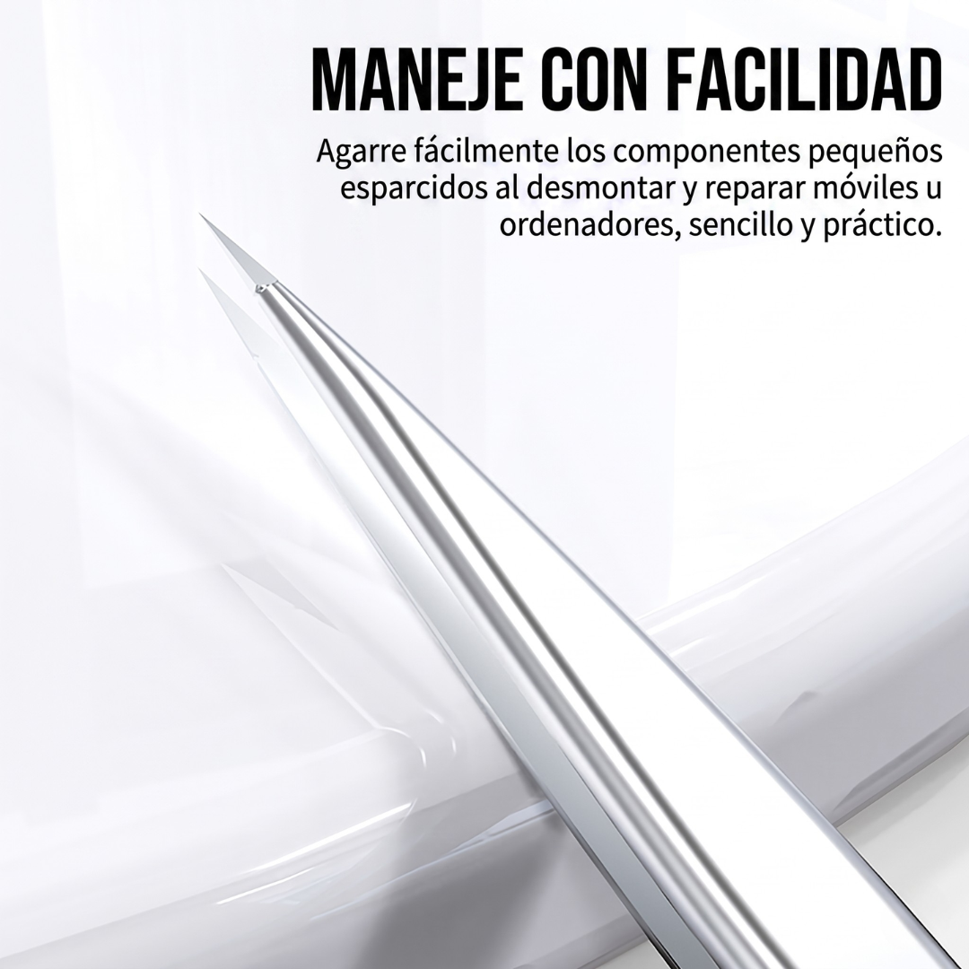 LUOWEI PINZAS DE PRECISION DE ACERO INOXIDABLE DE GRADO AERONATICO PULIDAS A MANO, PUNTA RECTA IS-10
