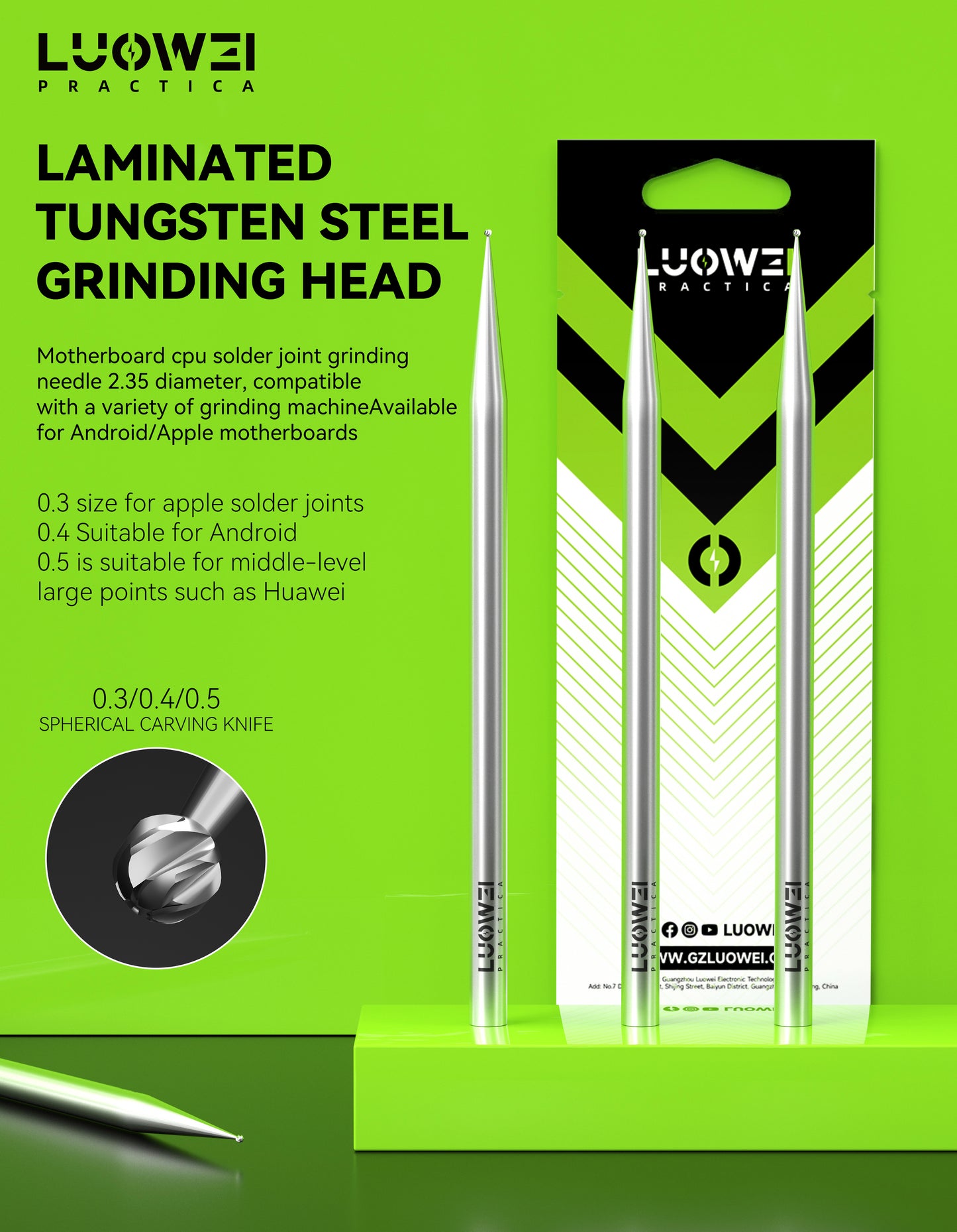 LUOWEI REPUESTO DE PULIDO PARA DREMEL 0.3mm, 0.4mm, 0.5mm PARA IPHONE Y ANDROID