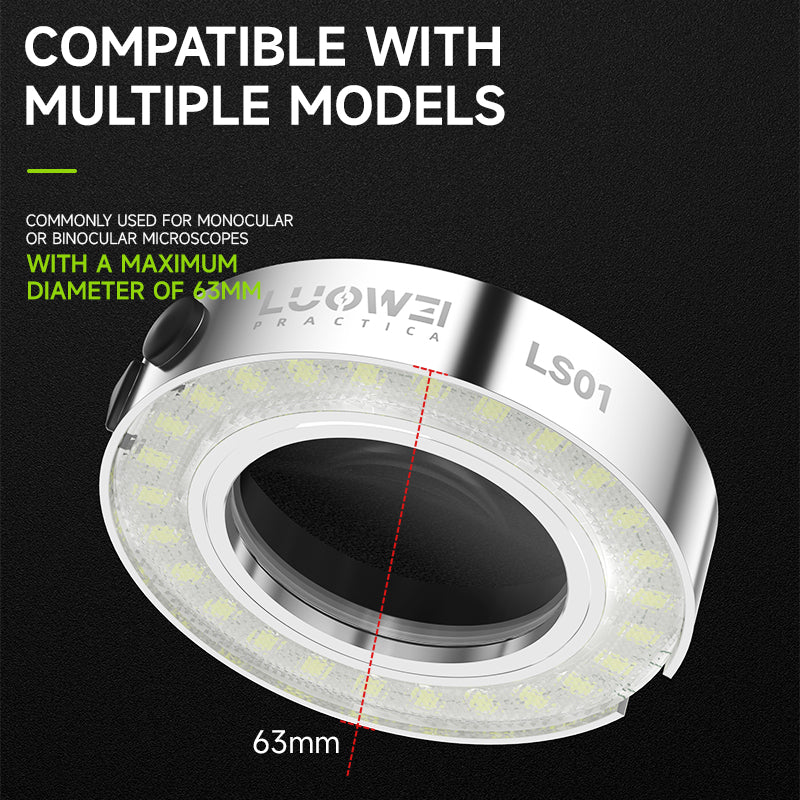 LUOWEI MICROSCOPIO TRINOCULAR GEEK FUTURE LW-TR02-B3TV CON ARO DE LUZ LS01