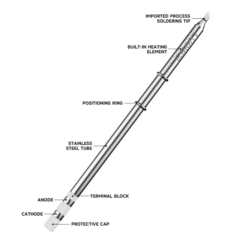 LUOWEI PUNTAS PARA CAUTIN LW-T12 (BISELADA, CURVA Y RECTA)
