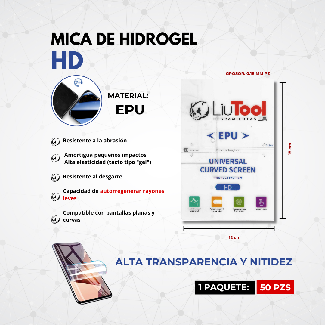 LIUTOOL MICA DE HIDROGEL EPU HD 0.18mm