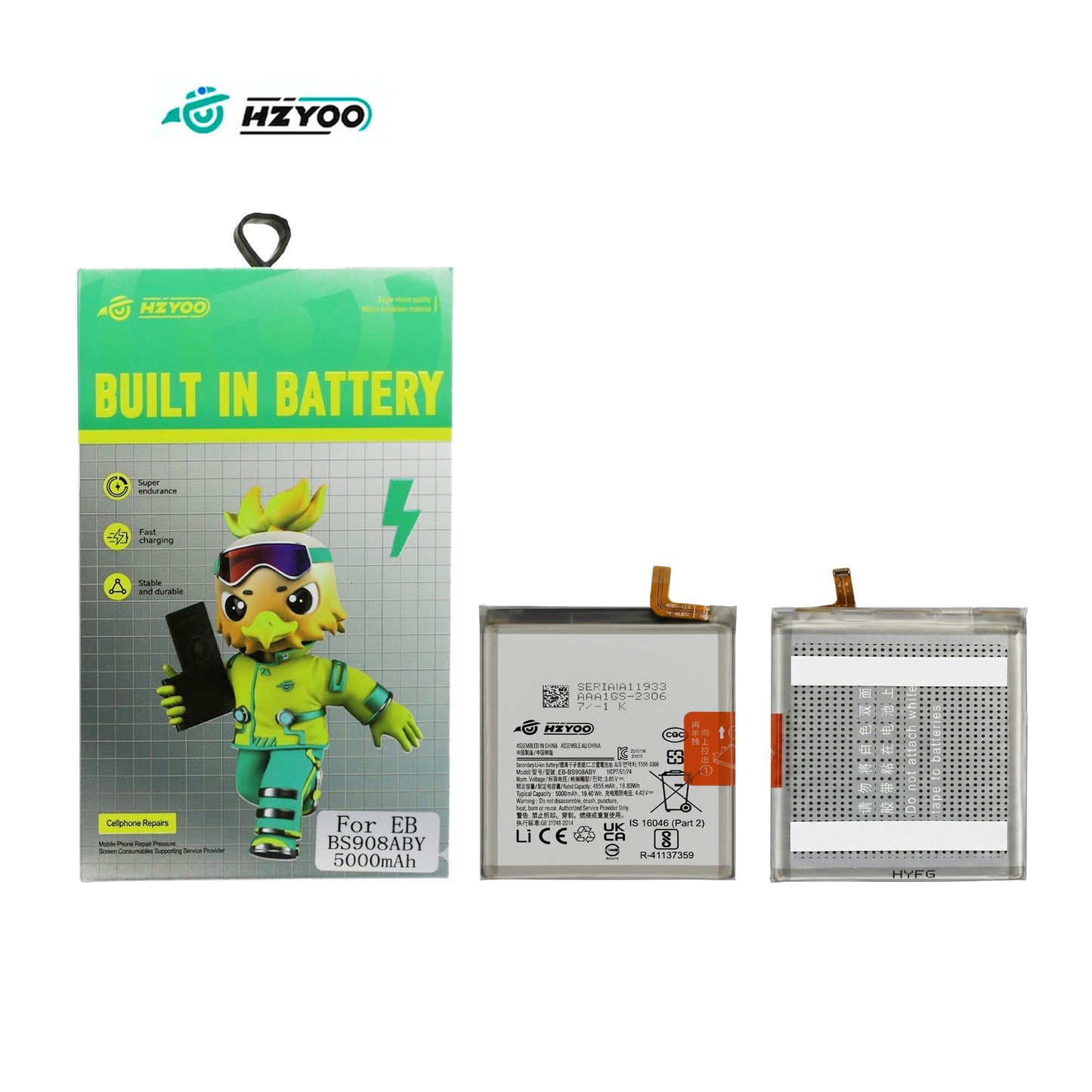 HZYOO BATERIA PARA SAMSUNG S22 ULTRA EB-BS908ABY 5000mAh CALIDAD PREMIUM