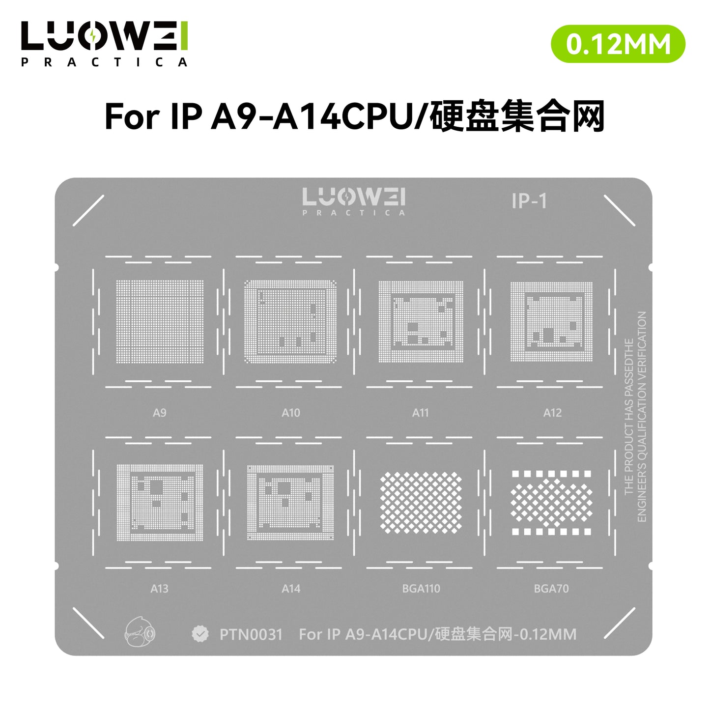LUOWEI JUEGO DE STENCIL PARA CPU (2pzas) iPhone A9 - A18Pro