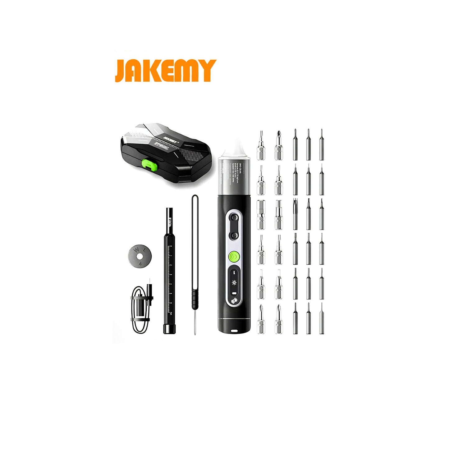 JAKEMY JUEGO DE DESARMADORES ELECTRICOS MULTIFUNCIONAL JM-8196