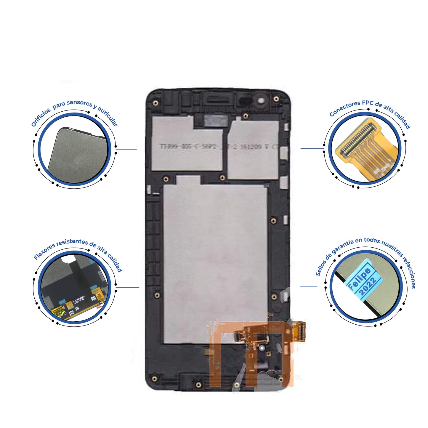 PANTALLA LG K8 2017 , X240 CON MARCO NEGRO