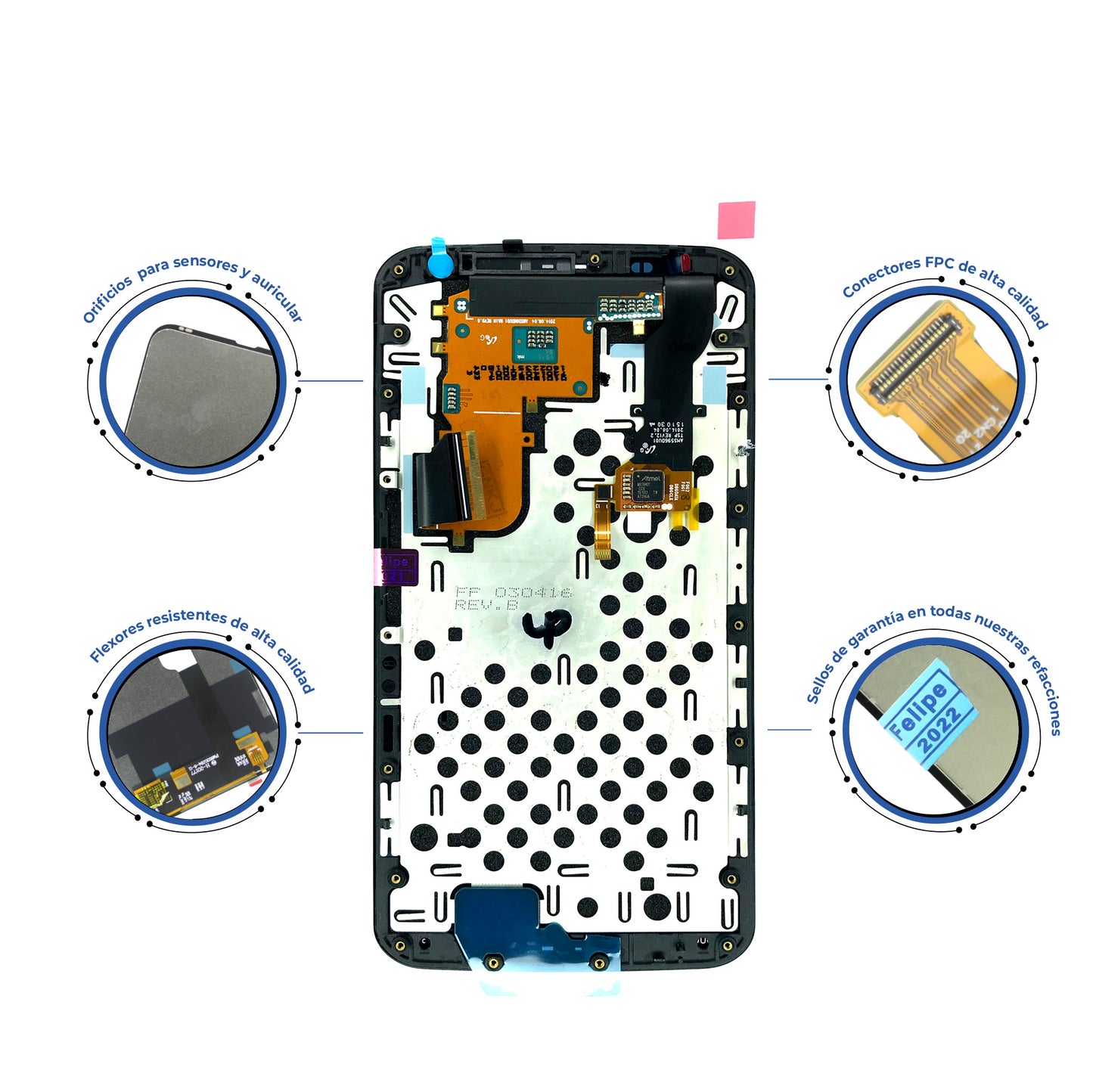 PANTALLA MOTOROLA NEXUS 6 CON MARCO NEGRO