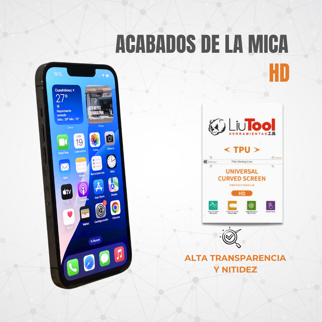 LIUTOOL COMBO MIX TPU HIDROGEL 20 HD, 10 MATE, 10 ANTI-BLUE, 10 PRIVACIDAD MATE