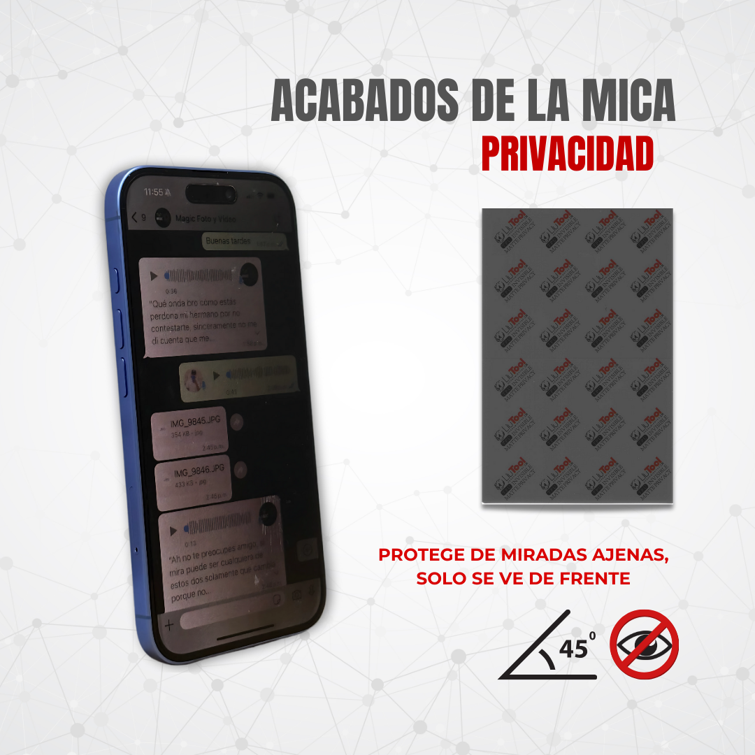 LIUTOOL MICA DE HIDROGEL DE PRIVACIDAD MATE TPU .18mm (50pzas)