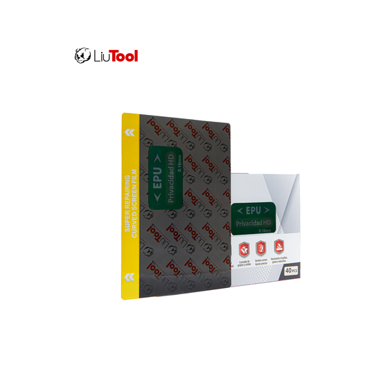 LIUTOOL MICA DE HIDROGEL DE PRIVACIDAD HD EPU .18mm (40pzas)