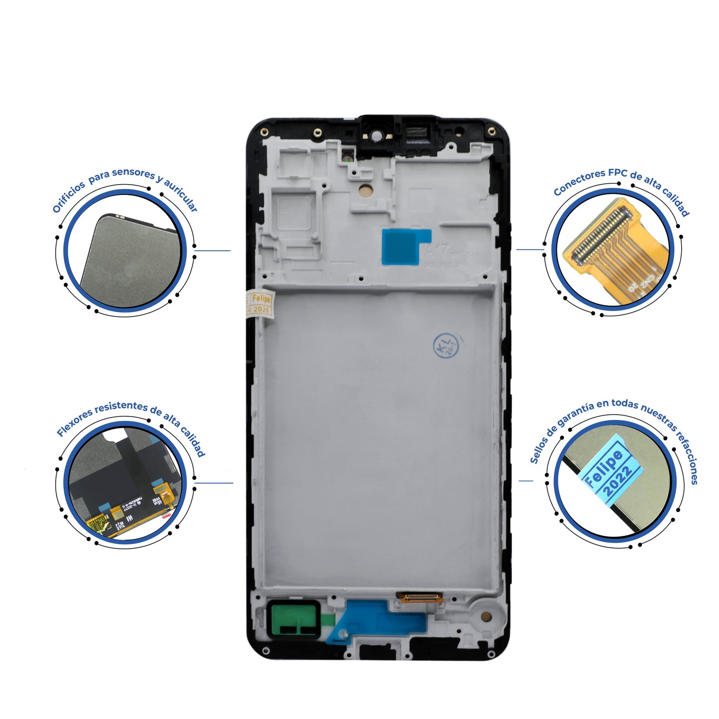 PANTALLA PARA SAMSUNG A17 4G, A175/A17 5G, A176 CON MARCO NEGRO OLED