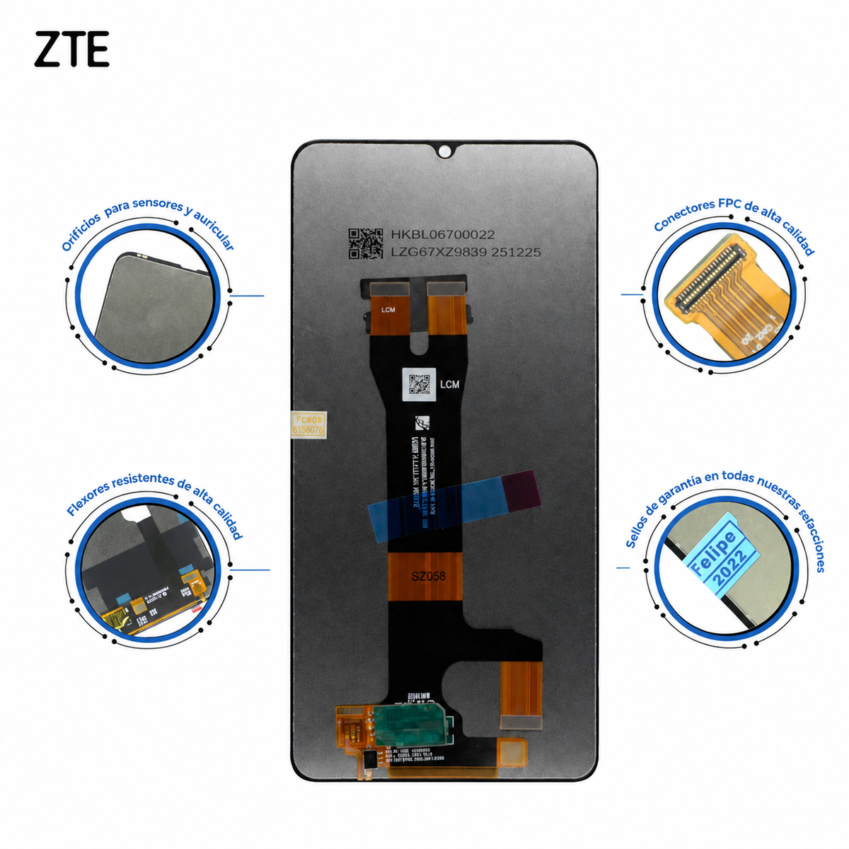 PANTALLA PARA ZTE BLADE A36, Z2472 / A56, Z2473 CALIDAD INCELL