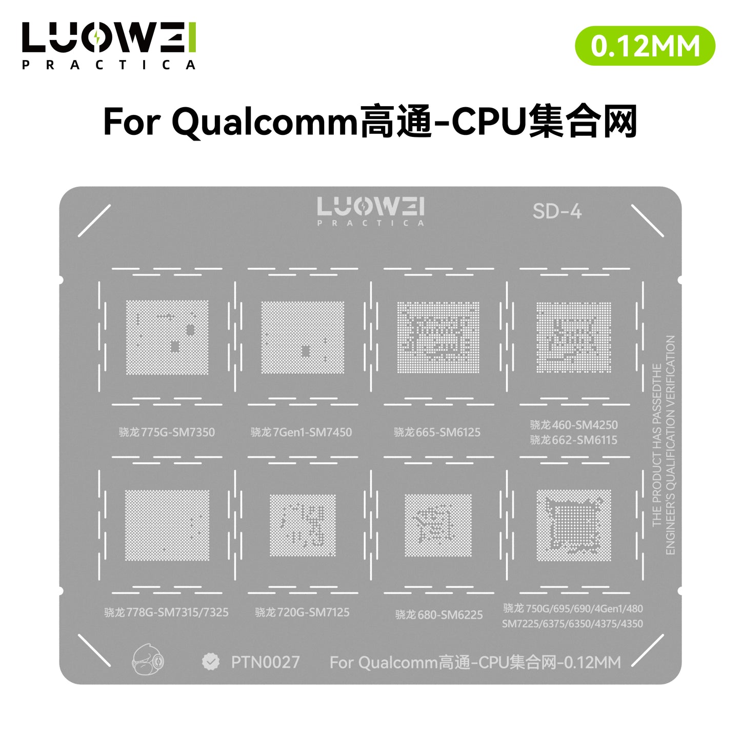 LUOWEI JUEGO STENCIL PARA CPU (13pzas) - MTK - iPhone A9-A18 Pro - HiU - SD