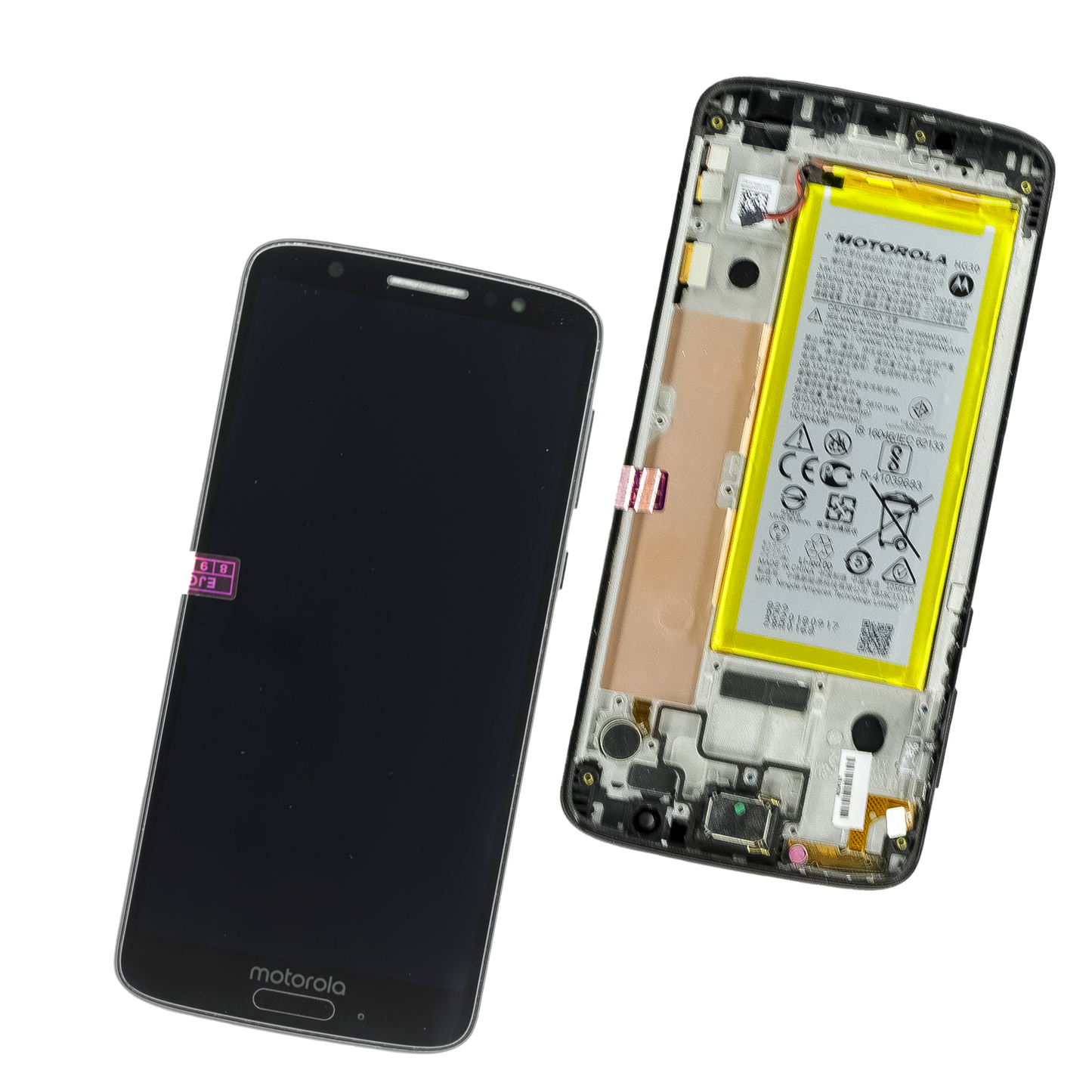 PANTALLA MOTOROLA G6 PLUS CON MARCO NEGRO ORIGINAL DE EQUIPO