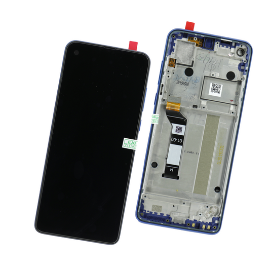 PANTALLA MOTOROLA ONE VISION CON MARCO AZUL ORIGINAL