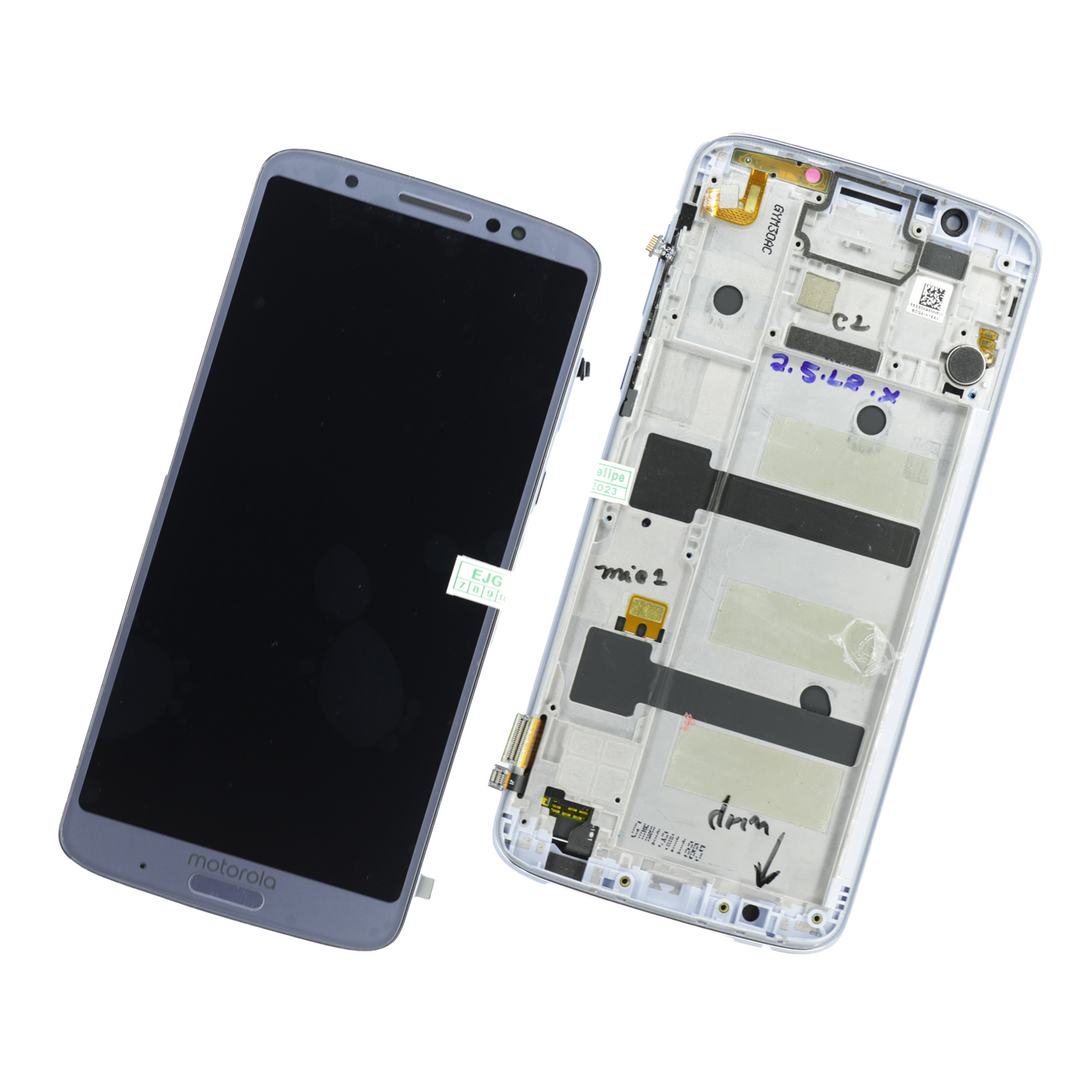 PANTALLA MOTOROLA G6 PLUS CON MARCO AZUL ORIGINAL DE EQUIPO