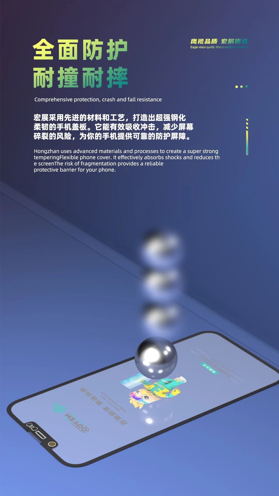 HZYOO GLASS CON OCA PARA IPHONE SERIE 12 - 16