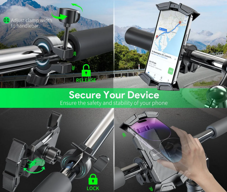 ESOULK BASE PARA BICICLETA O MOTO UNIVERSAL NEGRO
