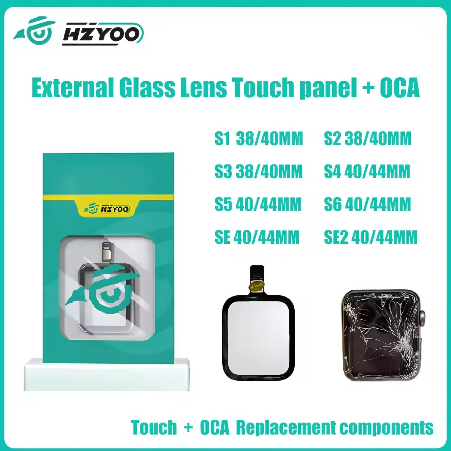 HZYOO GLASS CON OCA PARA APPLE WATCH