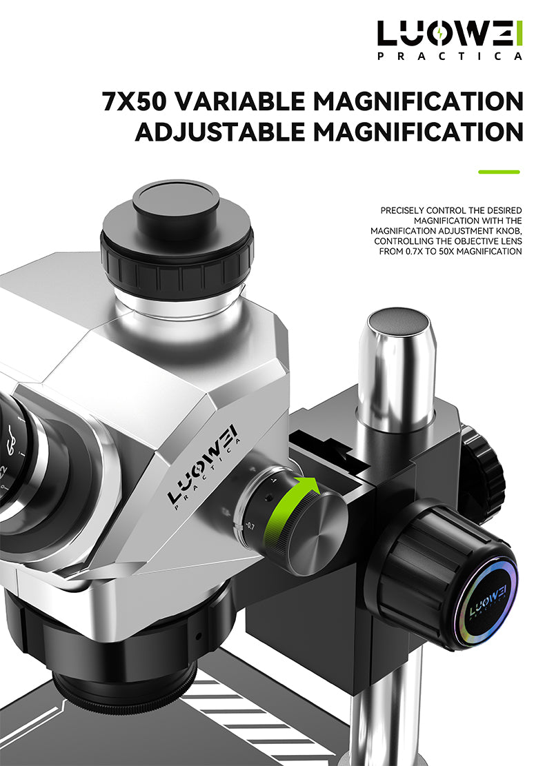 LUOWEI MICROSCOPIO TRINOCULAR GEEK FUTURE CON PANTALLA HD 10.1" LW-TR01-B3TV-DP01