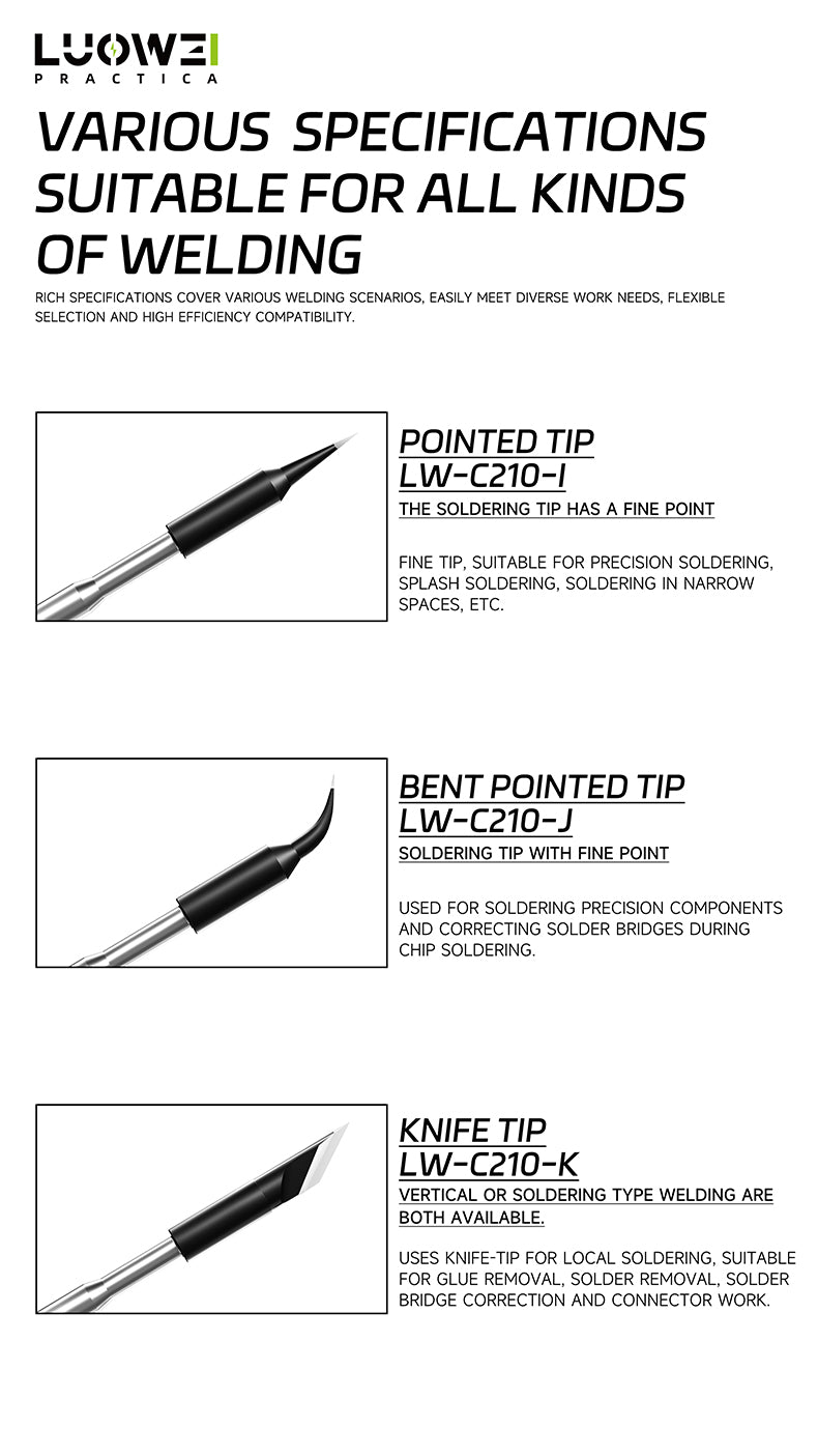 LUOWEI PUNTAS PARA CAUTIN LW-C210