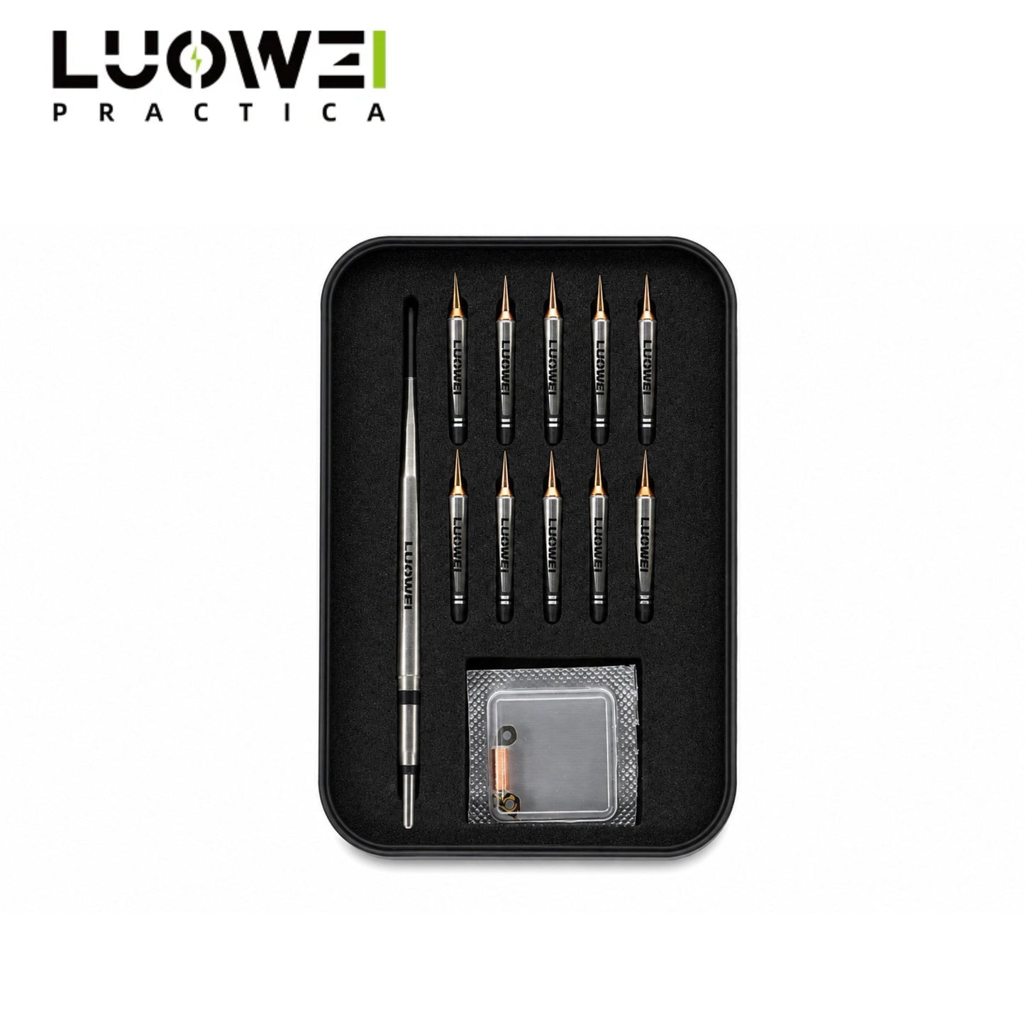 LUOWEI KIT DE PUNTAS REEMPLAZABLES C210 RECTA 0.1MM (10PZAS)