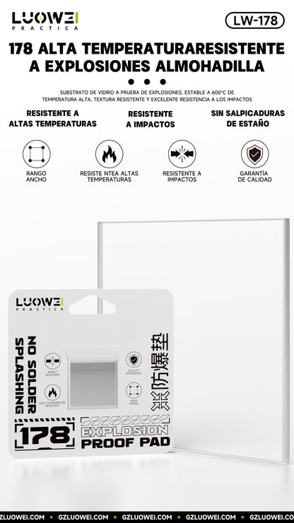 LUOWEI PROTECTOR DE VIDRIO RESISTENTE A ALTAS TEMPERATURAS LW-178