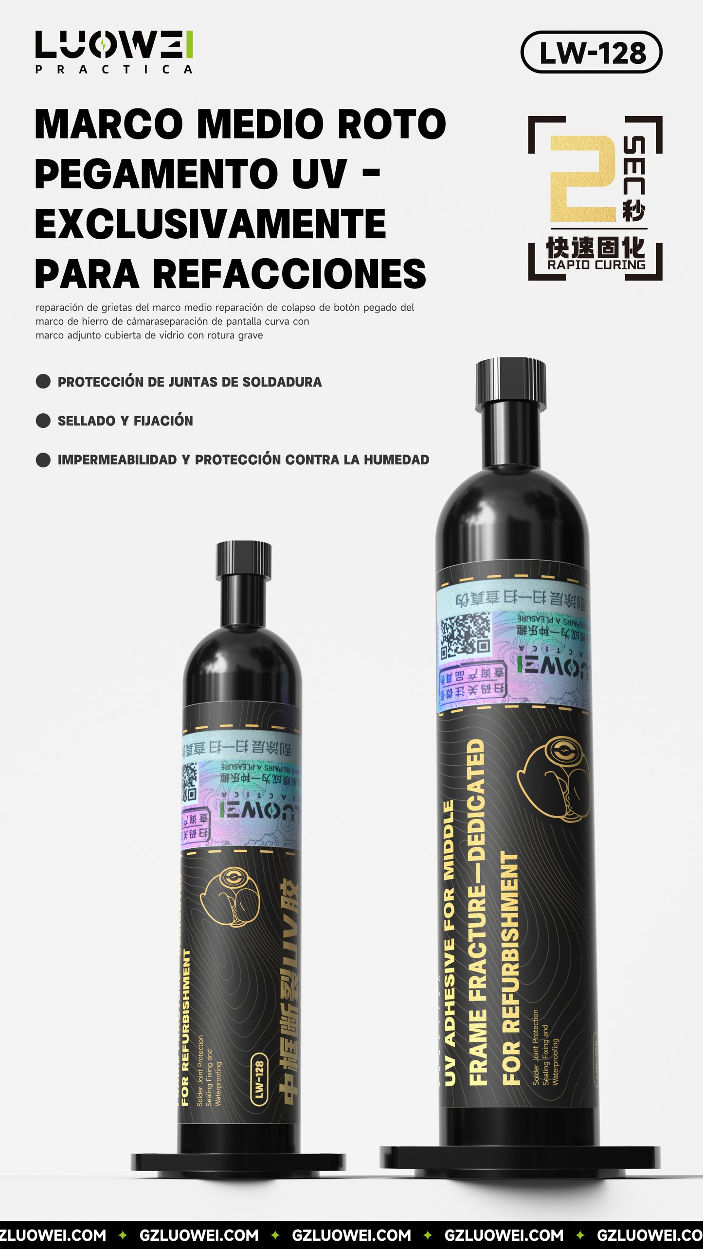 LUOWEI PEGAMENTO UV PARA MARCOS DE SECADO RAPIDO 10ML LW-128
