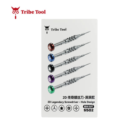 TRIBE TOOL JUEGO DE DESARMADORES CON ORIFICIOS S502 2D, 5 EN 1 +1.3 / Y0.6 / *0.8 / T5 / +2.5