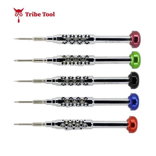TRIBE TOOL JUEGO DE DESARMADORES CON ORIFICIOS S502 2D, 5 EN 1 +1.3 / Y0.6 / *0.8 / T5 / +2.5