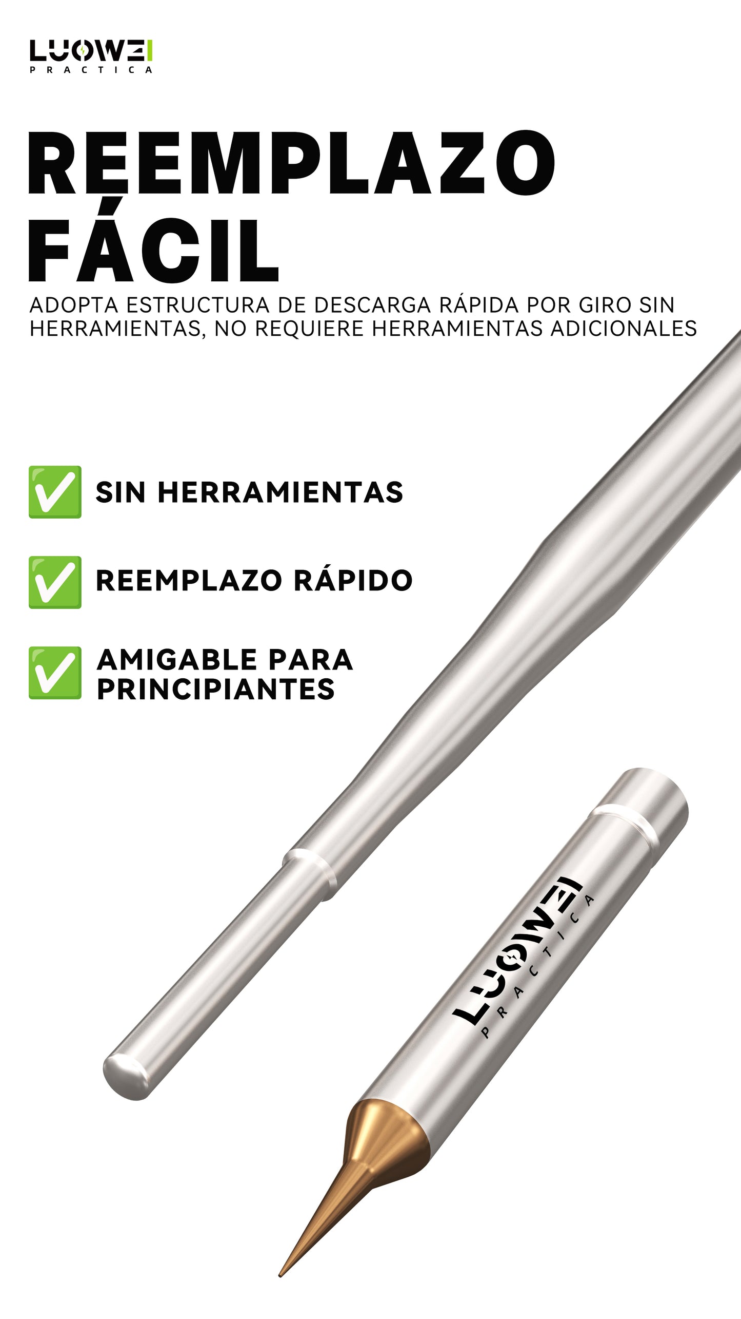 LUOWEI KIT DE PUNTAS REEMPLAZABLES C210 CURVA 0.1MM (10PZAS)