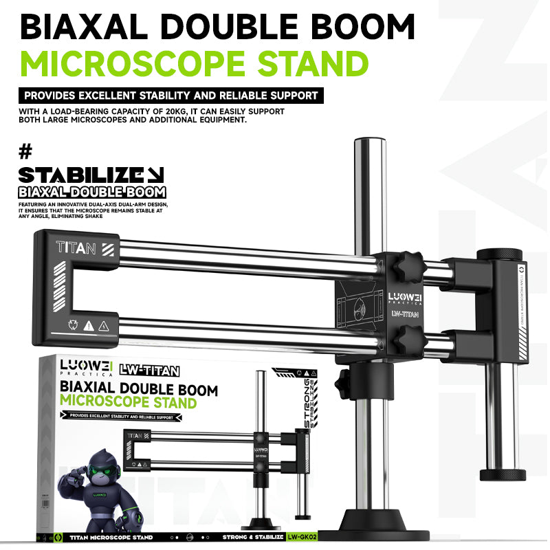 LUOWEI SOPORTE DE DOBLE BRAZO PARA MICROSCOPIO LW-GK02