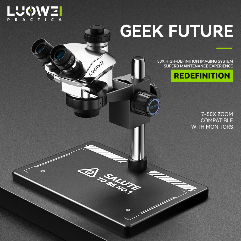 LUOWEI MICROSCOPIO TRINOCULAR GEEK FUTURE LW-TR02-B3TV CON ARO DE LUZ LS01
