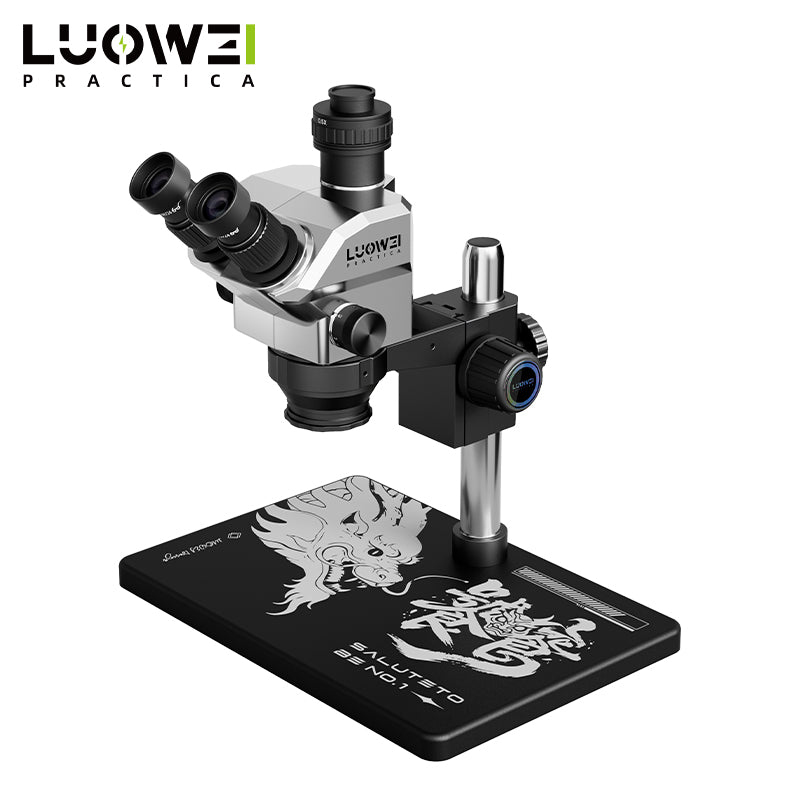 LUOWEI MICROSCOPIO TRINOCULAR GEEK FUTURE LW-TR03-B3TV 7-68x CON ARO DE LUZ LW-LS01