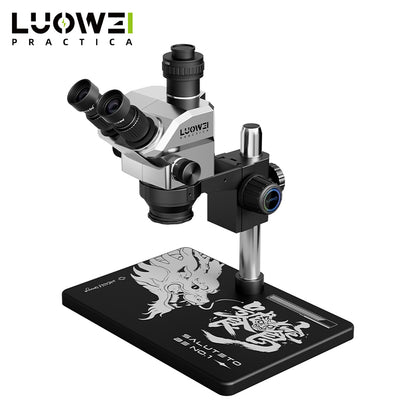 LUOWEI MICROSCOPIO TRINOCULAR GEEK FUTURE LW-TR03-B3TV 7-68x CON ARO DE LUZ LW-LS01
