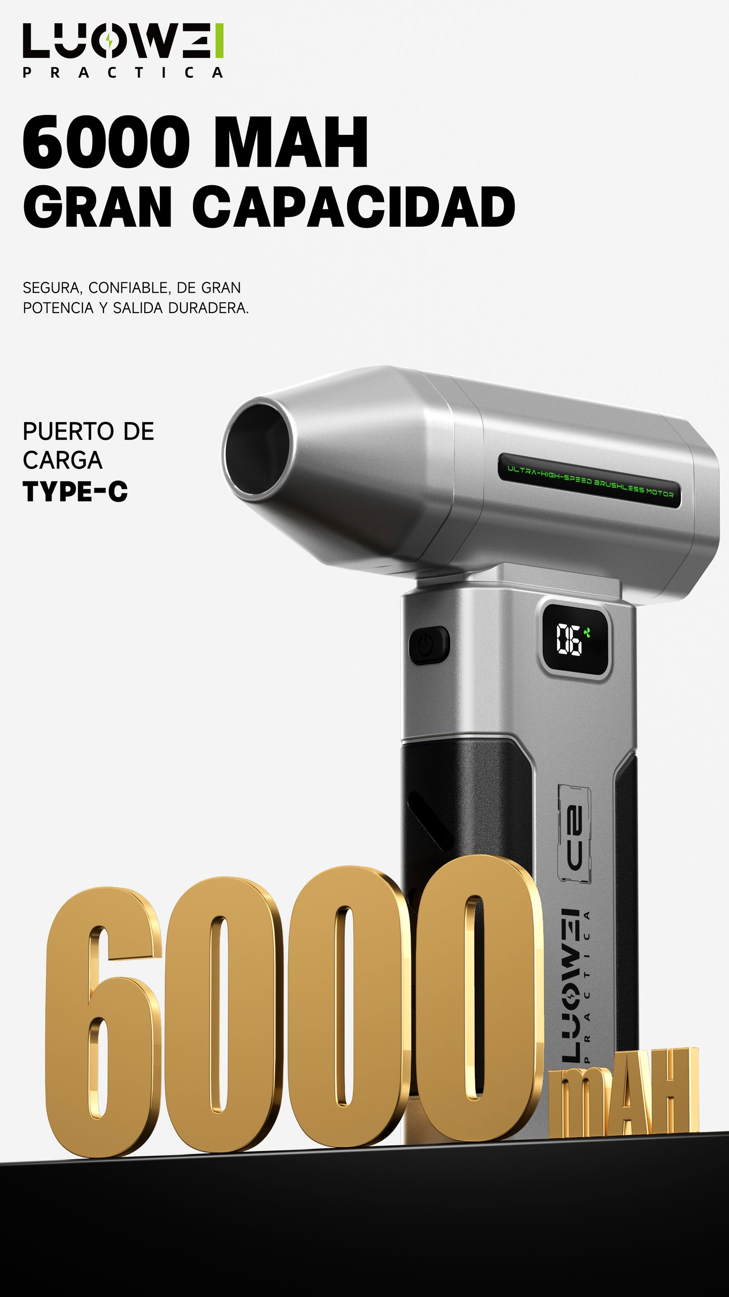 LUOWEI PISTOLA DE AIRE MINI JET FAN C2 20W