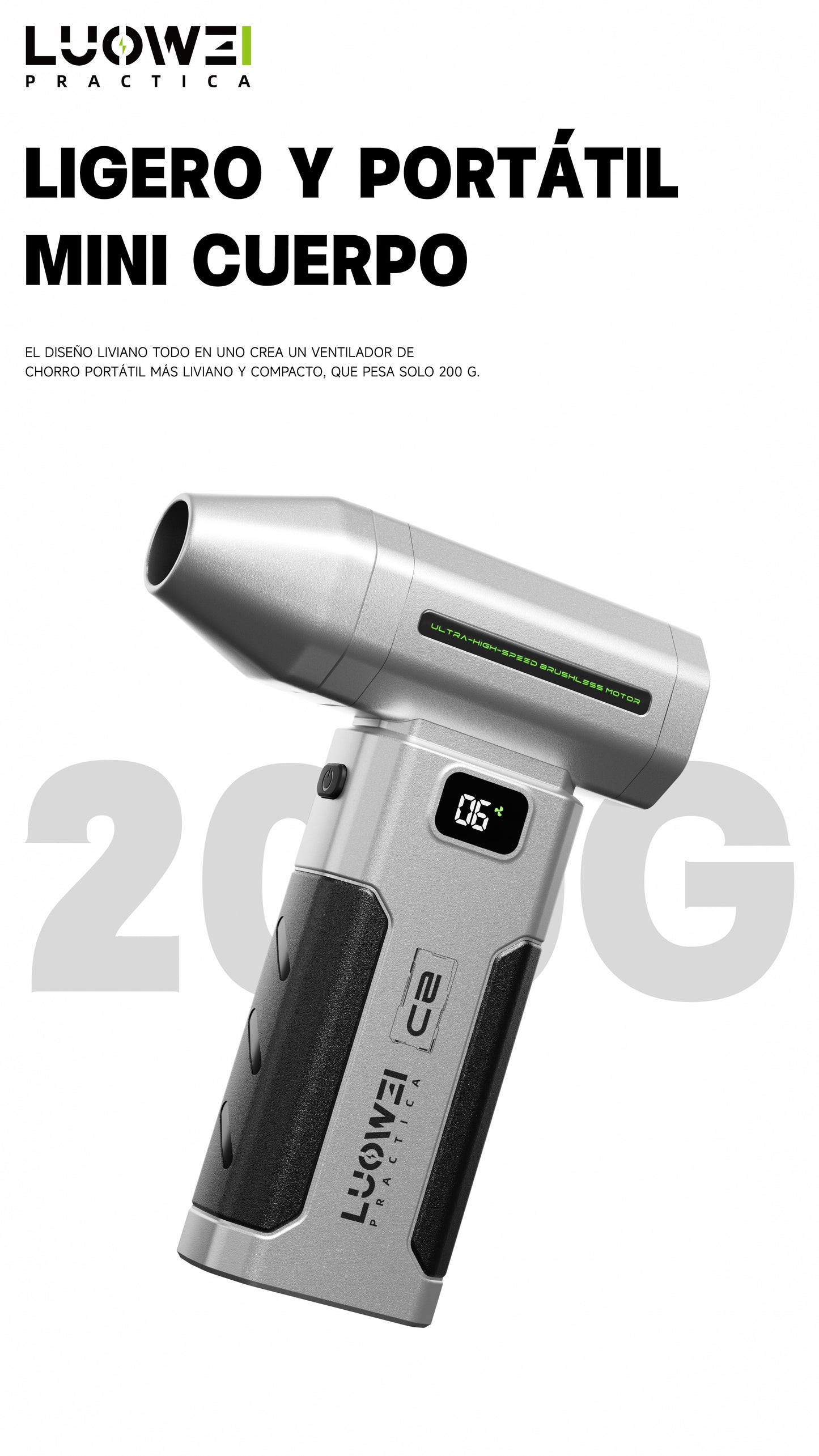 LUOWEI PISTOLA DE AIRE MINI JET FAN C2 20W