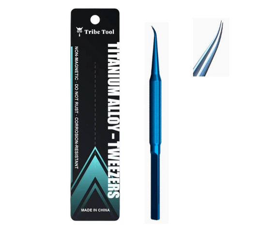 TRIBE TOOL PINZA CURVA TITANIO CLASICA BT - 15 AZUL