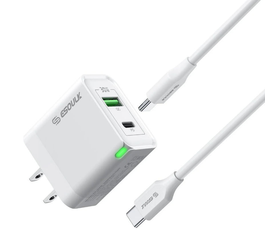 ESOULK CARGADOR DE PARED  30W CON CABLE 1.5m BLANCO