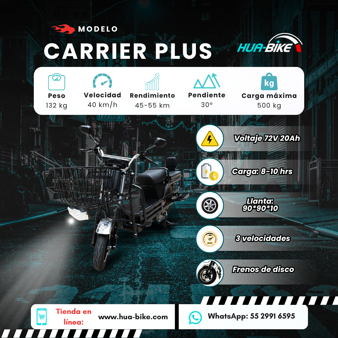 HUA-BIKE BICICLETA ELECTRICA CARRIER PLUS