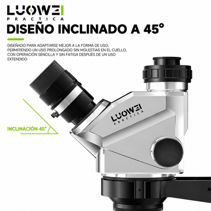 LUOWEI MICROSCOPIO TRINOCULAR TR01 7050X CON SOPORTE GK04 (INCLUYE ANILLO DE LUZ LS03)