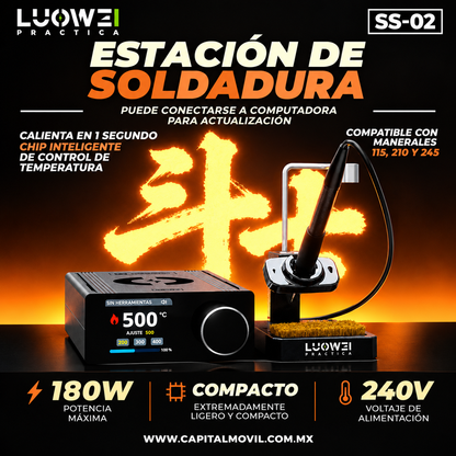 LUOWEI ESTACION DE SOLDADURA C210 LW-SS02 (+ MANERAL C115)