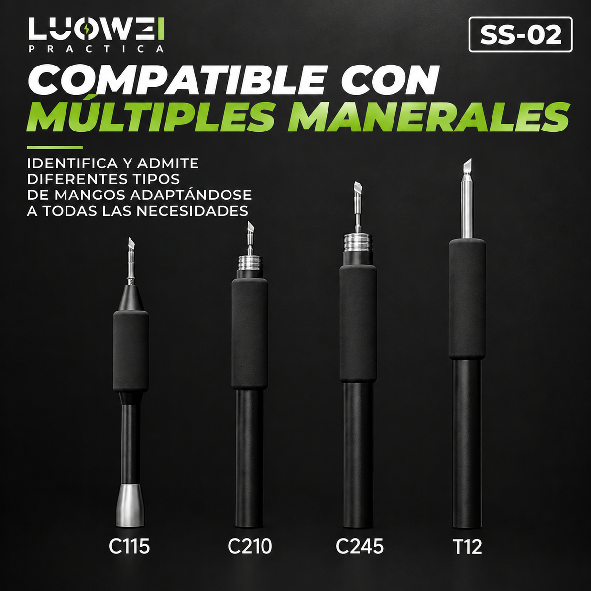 LUOWEI ESTACION DE SOLDADURA C210 LW-SS02 (+ MANERAL C115)