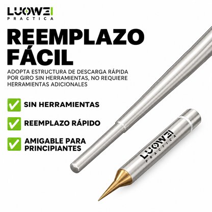 LUOWEI KIT DE PUNTAS REEMPLAZABLES C210 BISELADA/ RECTA/ CURVA 0.1MM (10PZAS)