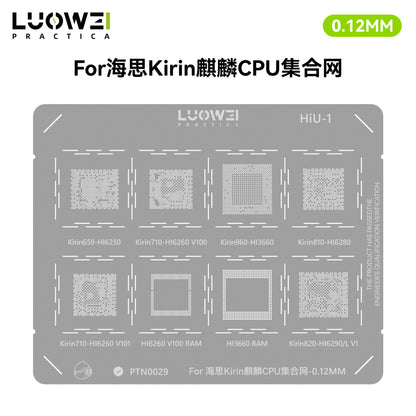 LUOWEI JUEGO STENCIL PARA CPU (13pzas) - MTK - iPhone A9-A18 Pro - HiU - SD