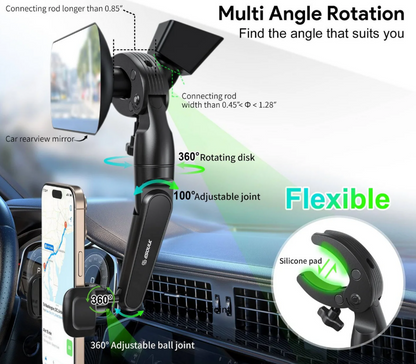 ESOULK SOPORTE DE CELULAR PARA ESPEJO RETROVISOR DE COCHE NEGRO
