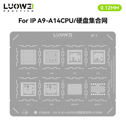 LUOWEI JUEGO DE STENCIL PARA CPU (2pzas) iPhone A9 - A18Pro