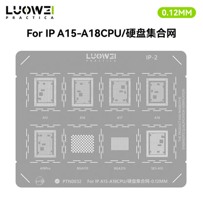 LUOWEI JUEGO STENCIL PARA CPU (13pzas) - MTK - iPhone A9-A18 Pro - HiU - SD