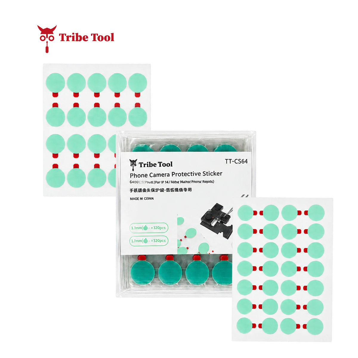 TRIBE TOOL KIT DE STICKERS PROTECTORES DE CAMARA TT-CS64 640PZAS