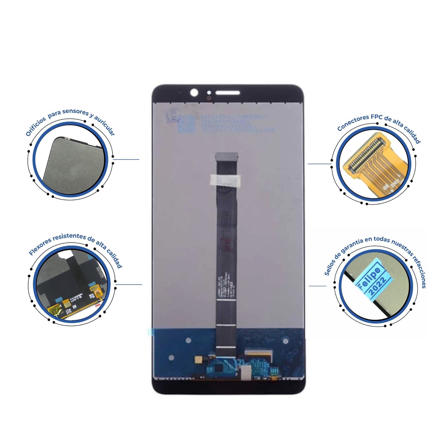 PANTALLA HUAWEI MATE 9 BLANCO MHA-L09 , MHA-L29